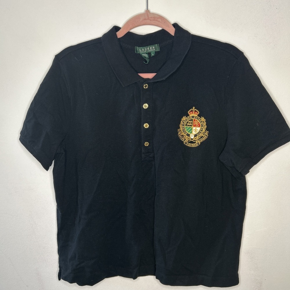 LAUREN RALPH LAUREN Women's RL Crest Short Sleeve Polo Shirt XL